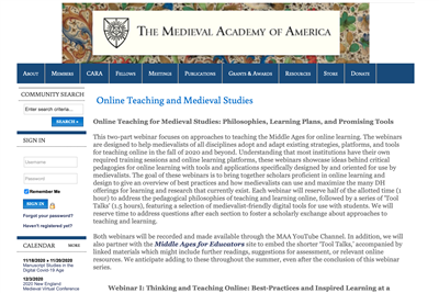 Online Teaching and Medieval Studies